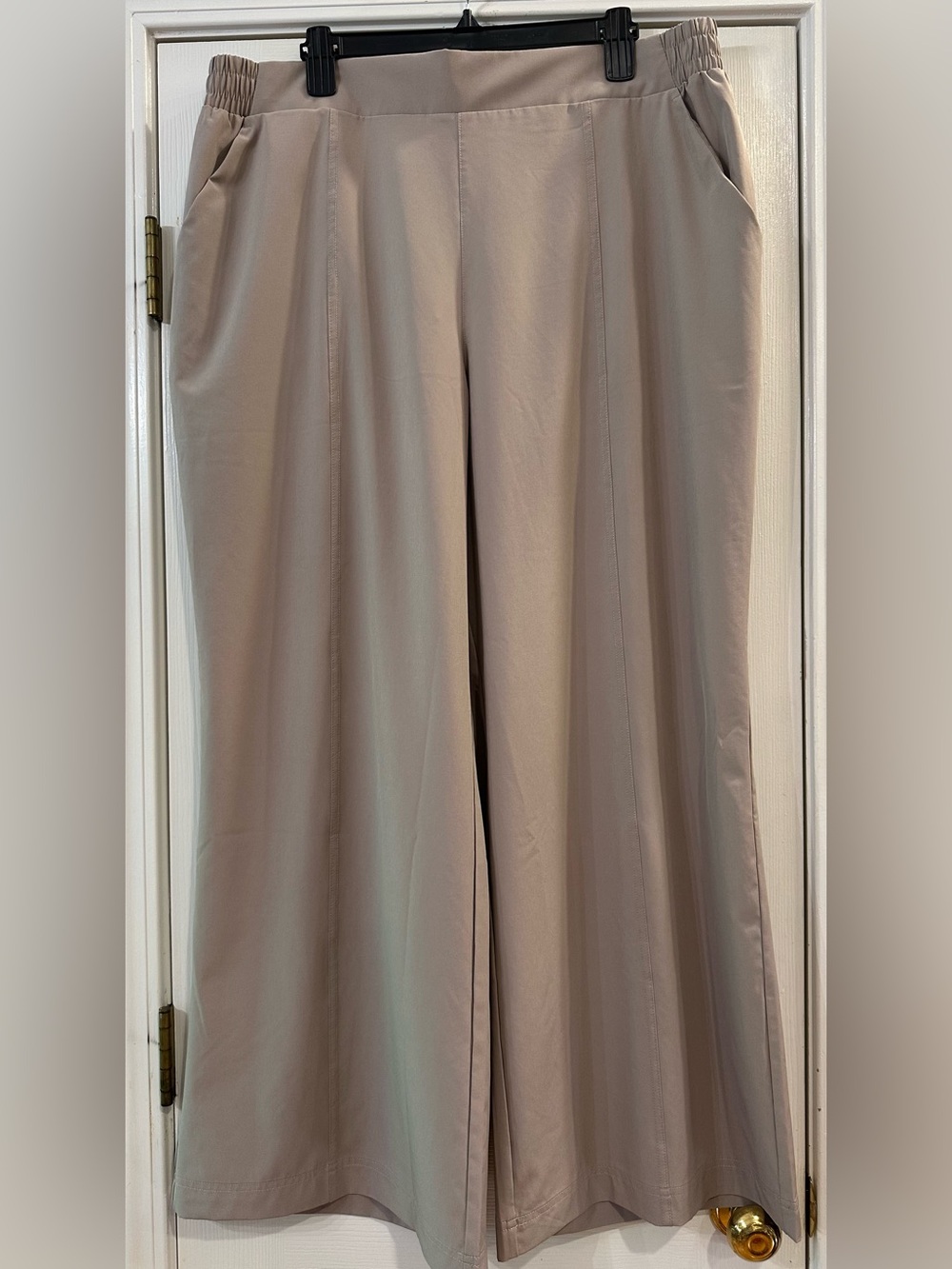 Fabletics | Tan Wide-Leg Athletic Pull On Pants elastic back Waist XXL